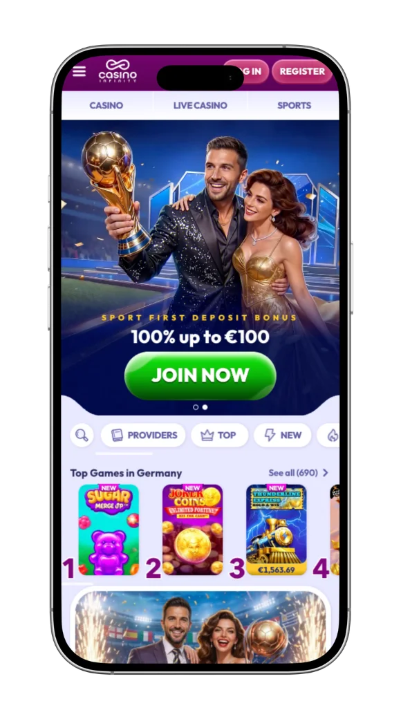 Infinity Casino application